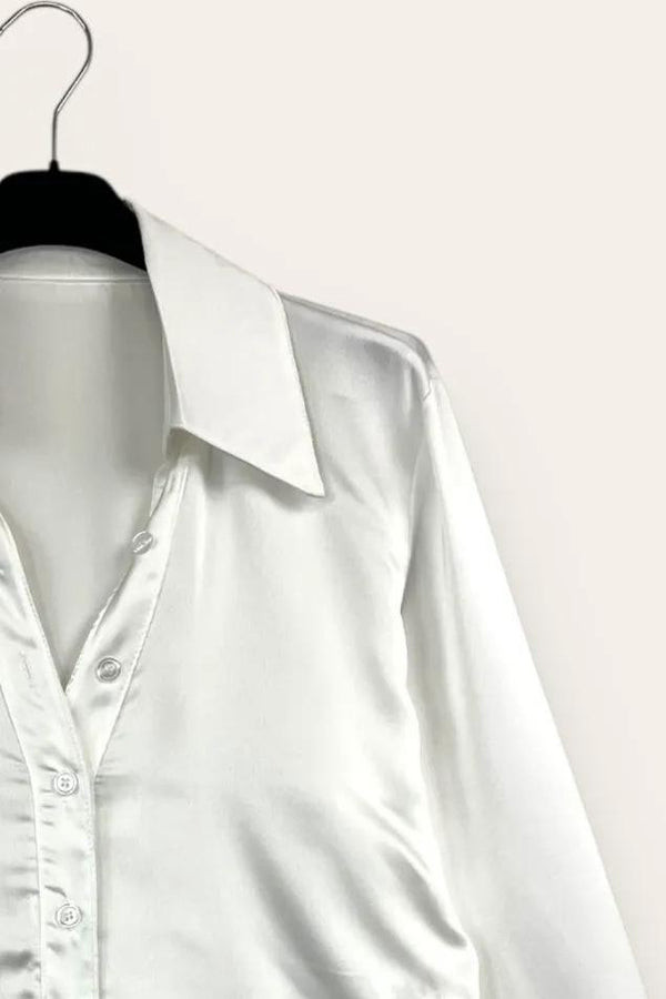 LOVEme Camicia in raso scollo a V