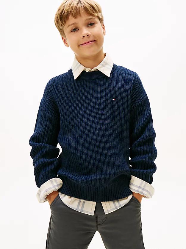 TOMMY HILFIGER HALF CARDIGAN C-NECK SWEATER