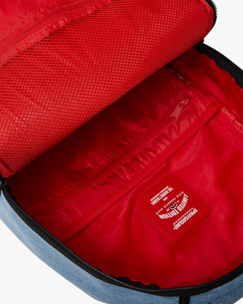 SPRAYGROUND DENIM TEAR 3 AM PATCHES BACKPACK