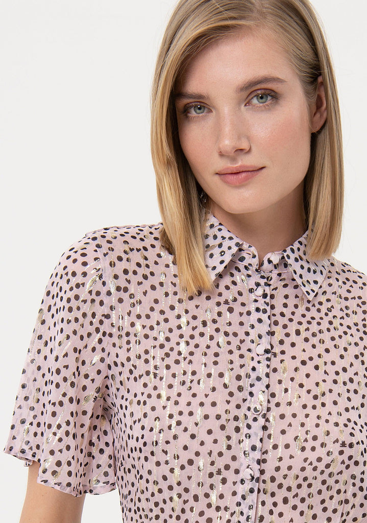 FRACOMINA CROPPED SHIRT PINKHEARTPRINT