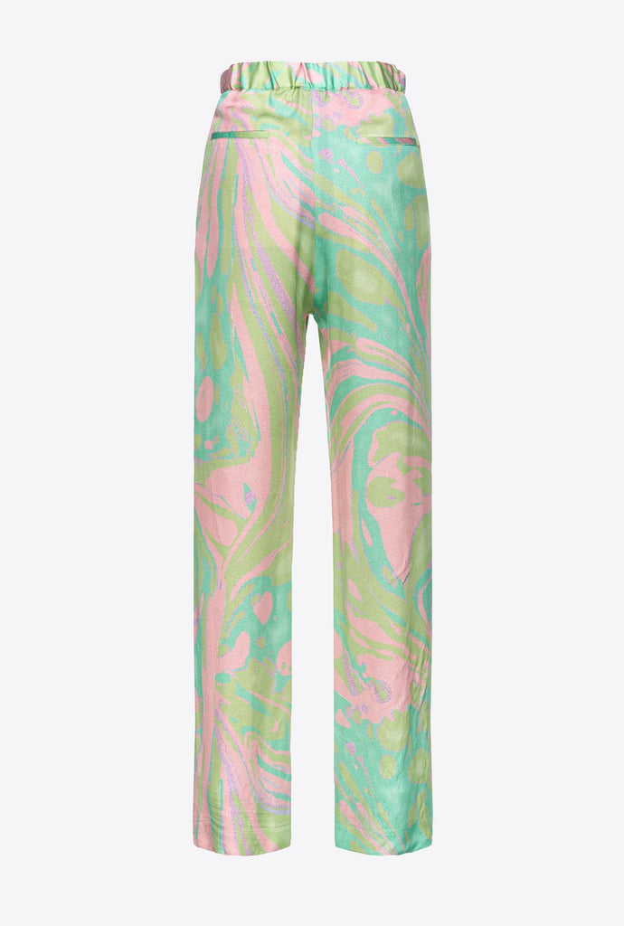 PINKO PENATI PANTALONE SATIN STAMPA