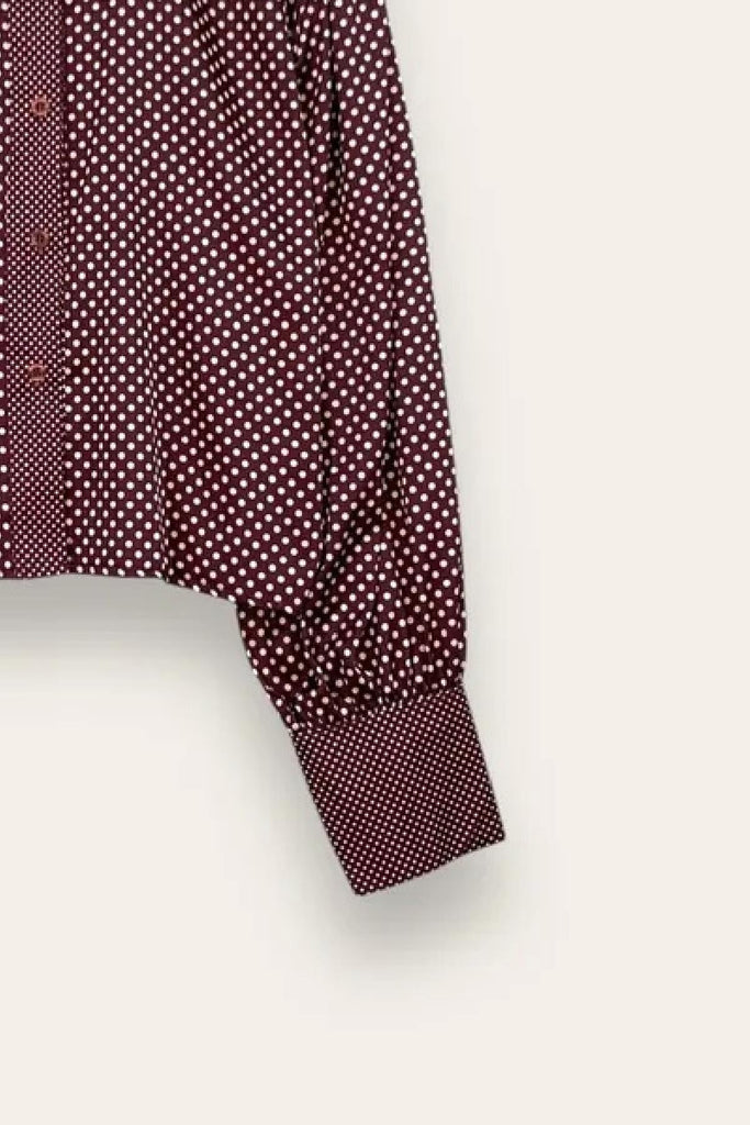 LOVEme Camicia crop a pois con profilo a pois più piccolo