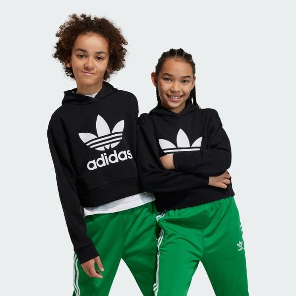 ADIDAS ORIGINALS CROPPED HOODIE      BLACK