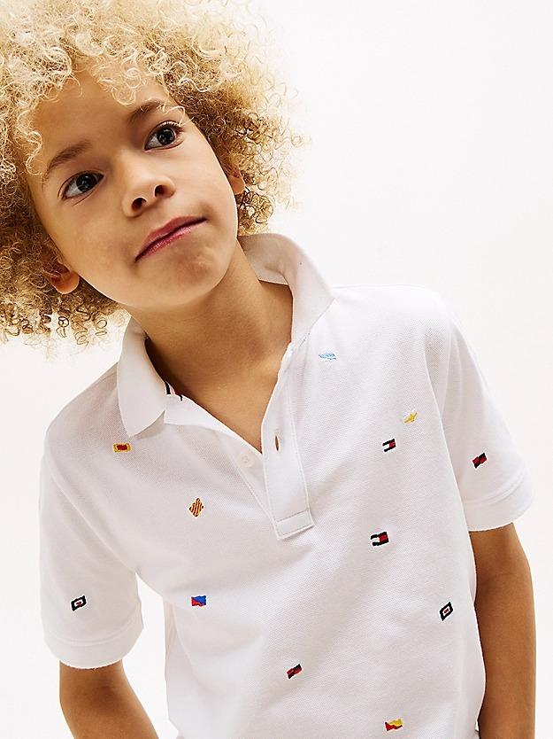 TOMMY HILFIGER ALL OVER FLAG EMB POLO SS