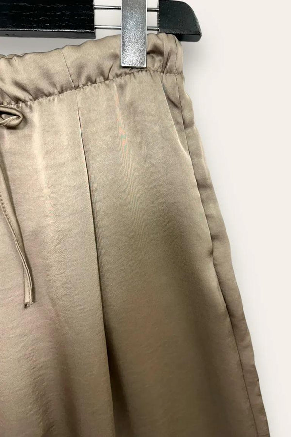 LOVEme Pantalone in raso con finto risvolto
