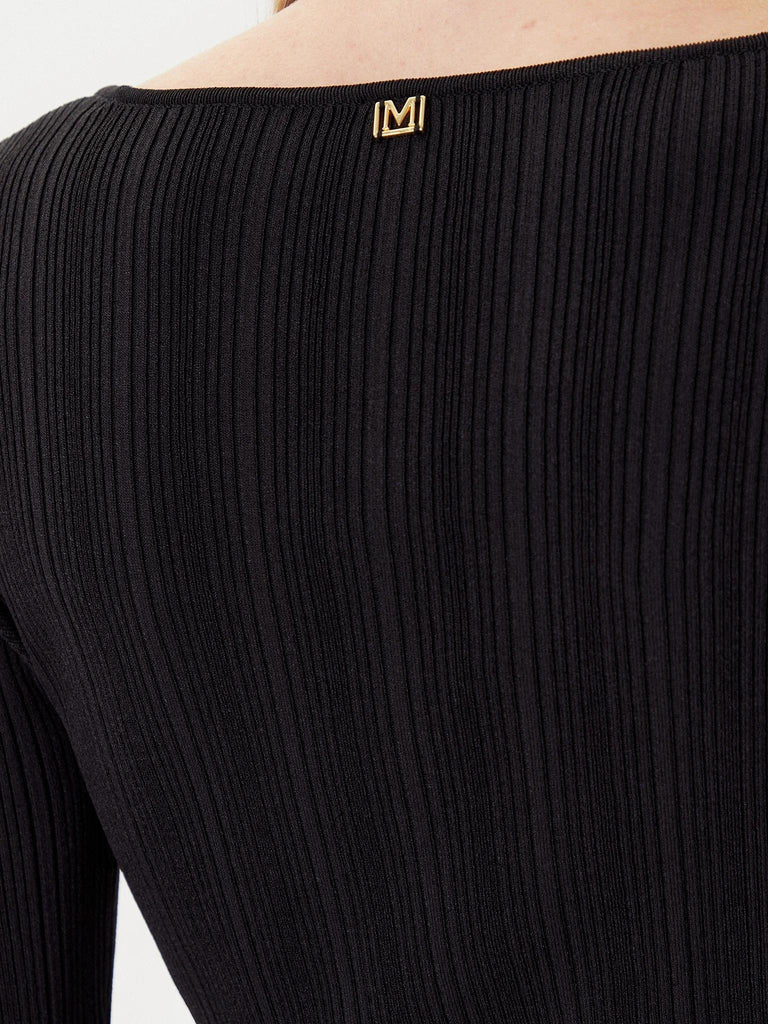 GUESS MARCIANO KATHLEEN RIBBED LS RN TOP SWTR