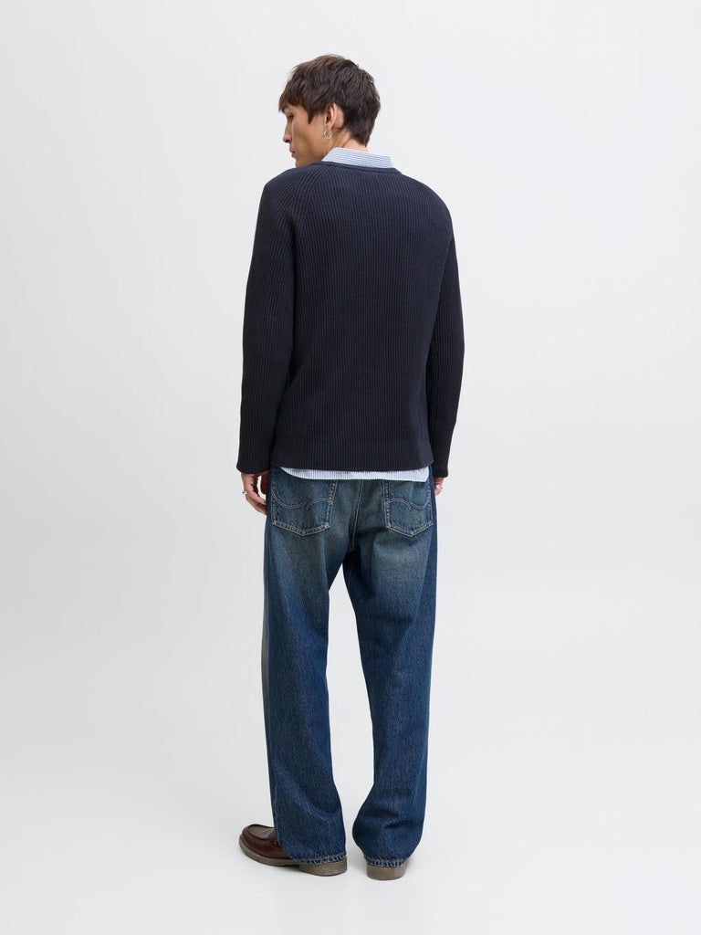 JACK AND JONES JJPANNEL KNIT CREW NECK AW25