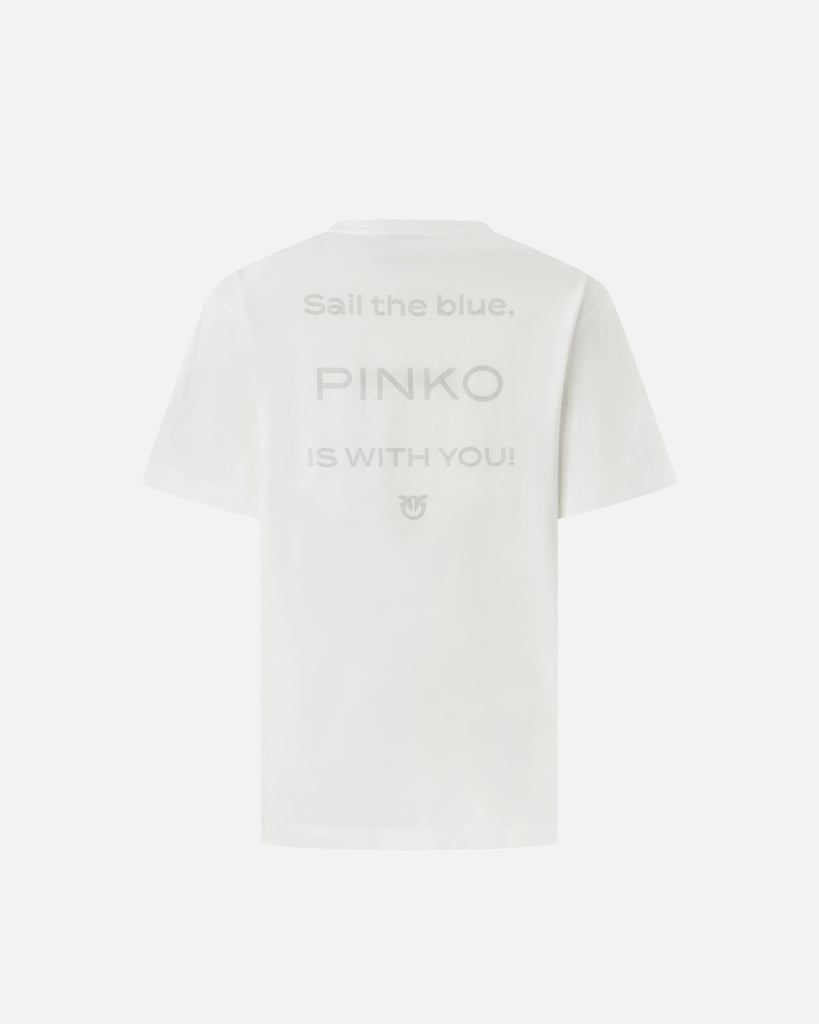 PINKO STREPITOSO T-SHIRT JERSEY LOGO