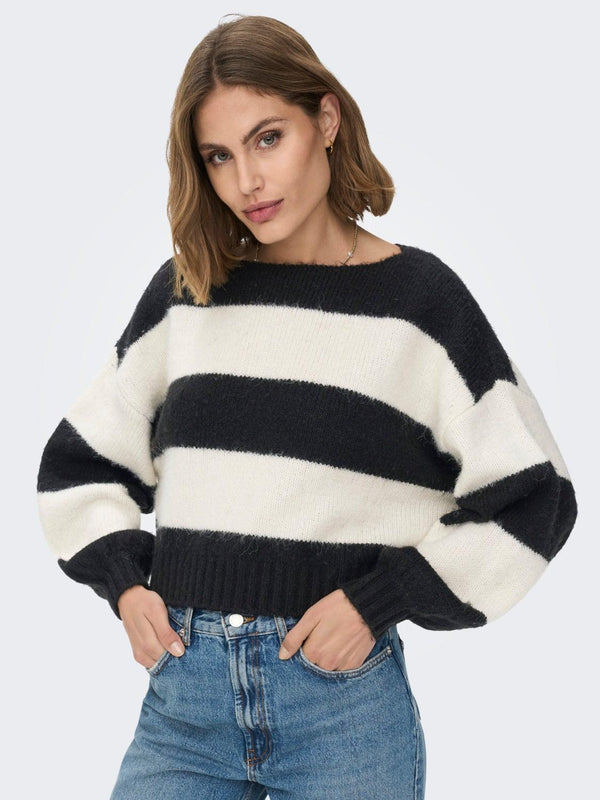 ONLY ONLAYA LIFE L/S BOATNECK PULL CC KNT