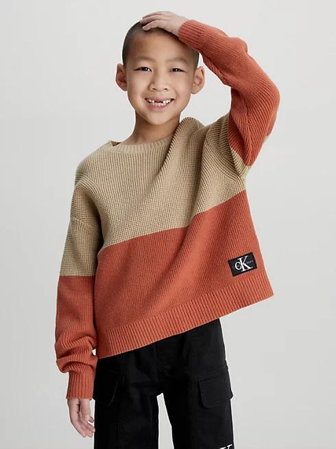 CALVIN KLEIN JEANS COLOR BLOCK SWEATER