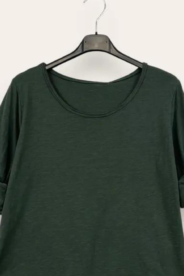 LOVEme Maglietta basica girocollo in cotone, manica lunga