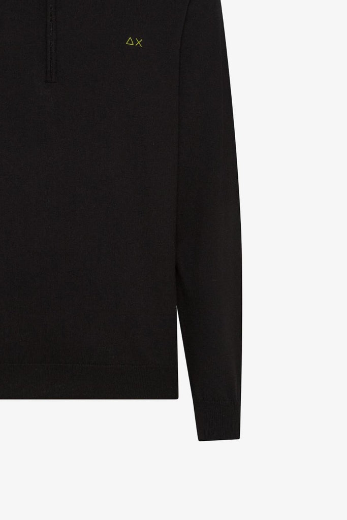 SUN68 HALF ZIP SWEATER BASIC L/S
