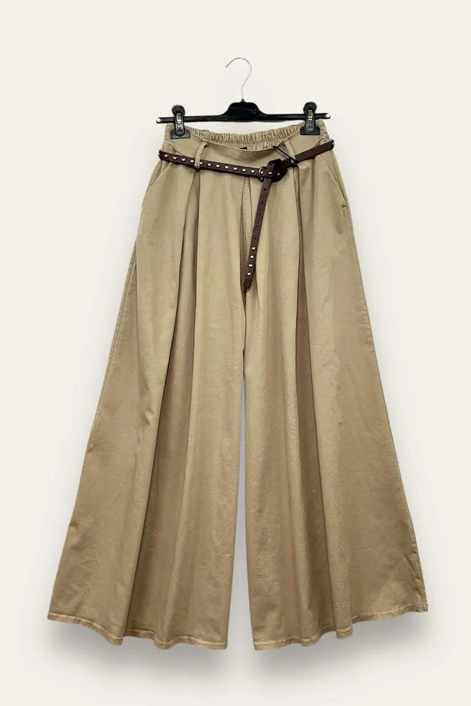 LOVEme Pantalone a pieghe, elastico retro vita