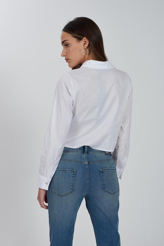 YES ZEE CAMICIA DONNA CON ARRICCIO SUL DAVANTI, M/L