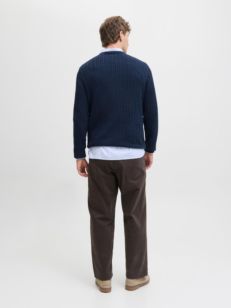 JACK AND JONES JJEEMIL KNIT CABLE CREW NECK NOOS