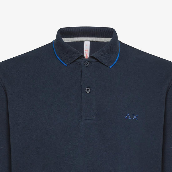 SUN68 POLO SMALL STRIPES L/S