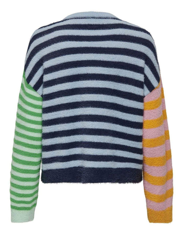 ONLY ONLCHRISTY LS BLOCK STRIPE O-NECK KNT