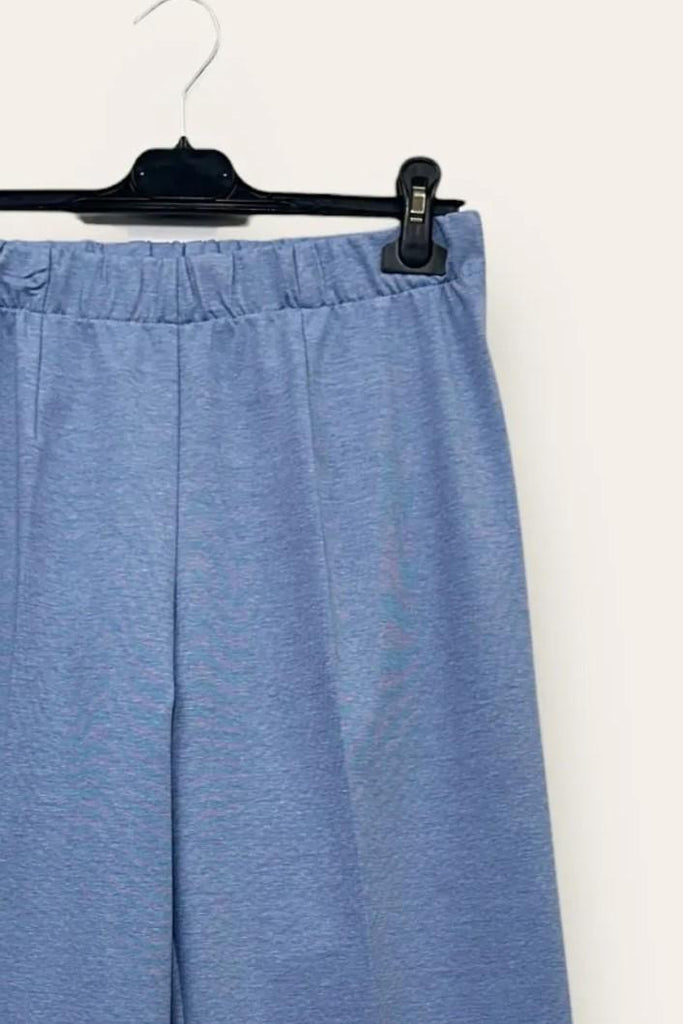 LOVEme Pantalone punto milano a palazzo con orlo alto