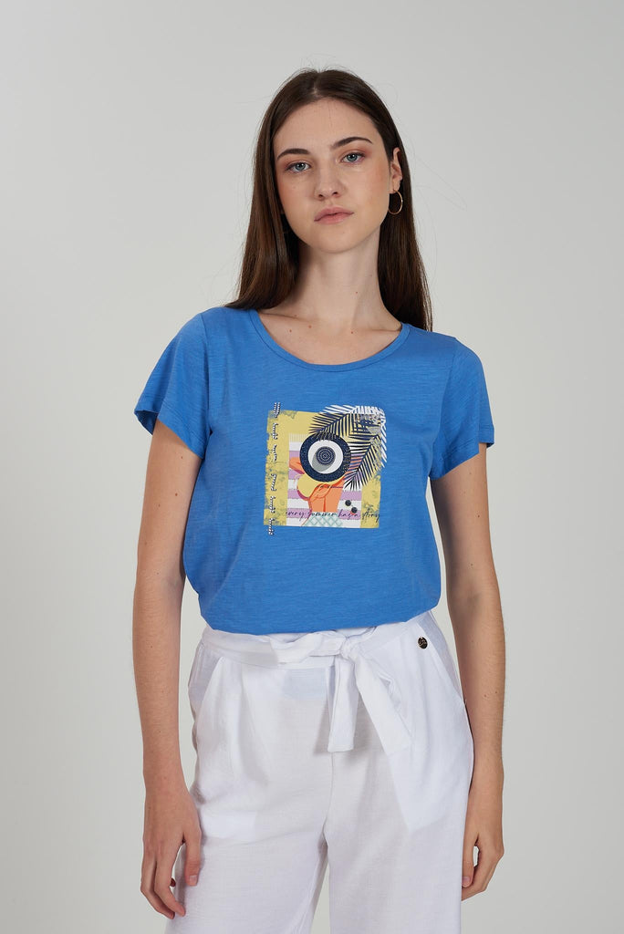 YES ZEE T-SHIRT DONNA SCOLLO A MADONNA, M/C