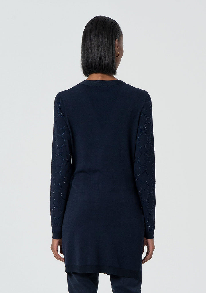 FRACOMINA EMBELLISHED V-NECKLINE CARDIGAN DAR