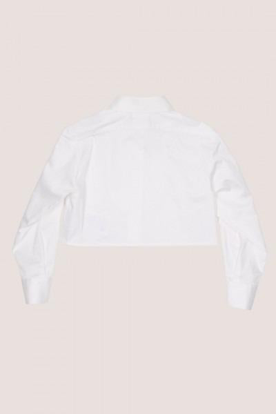 ELISABETTA FRANCHI La Mia Bambina CAMICIA CON PLASTRON E APPLICAZIONE STRASS CA248 BIANCO OTTICO