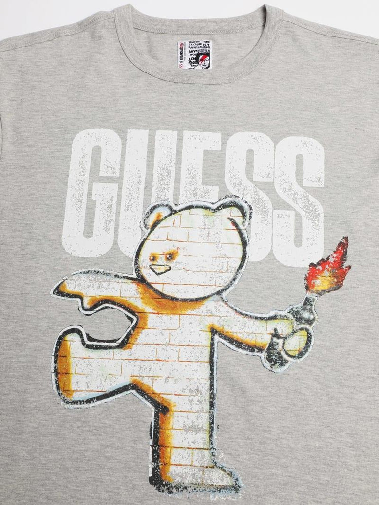 GUESS SS BSC MOLOTOV TEDDY HTHR TEE