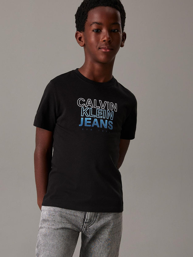 CALVIN KLEIN JEANS GRADIENT FLOCK LOGO SS T-SHIRT