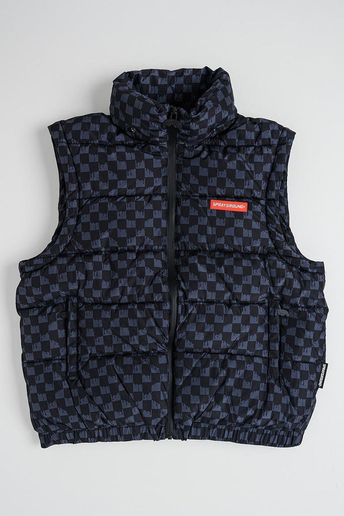 SPRAYGROUND DRIP CHECK DETACH SLEEVE DOWN JKT J