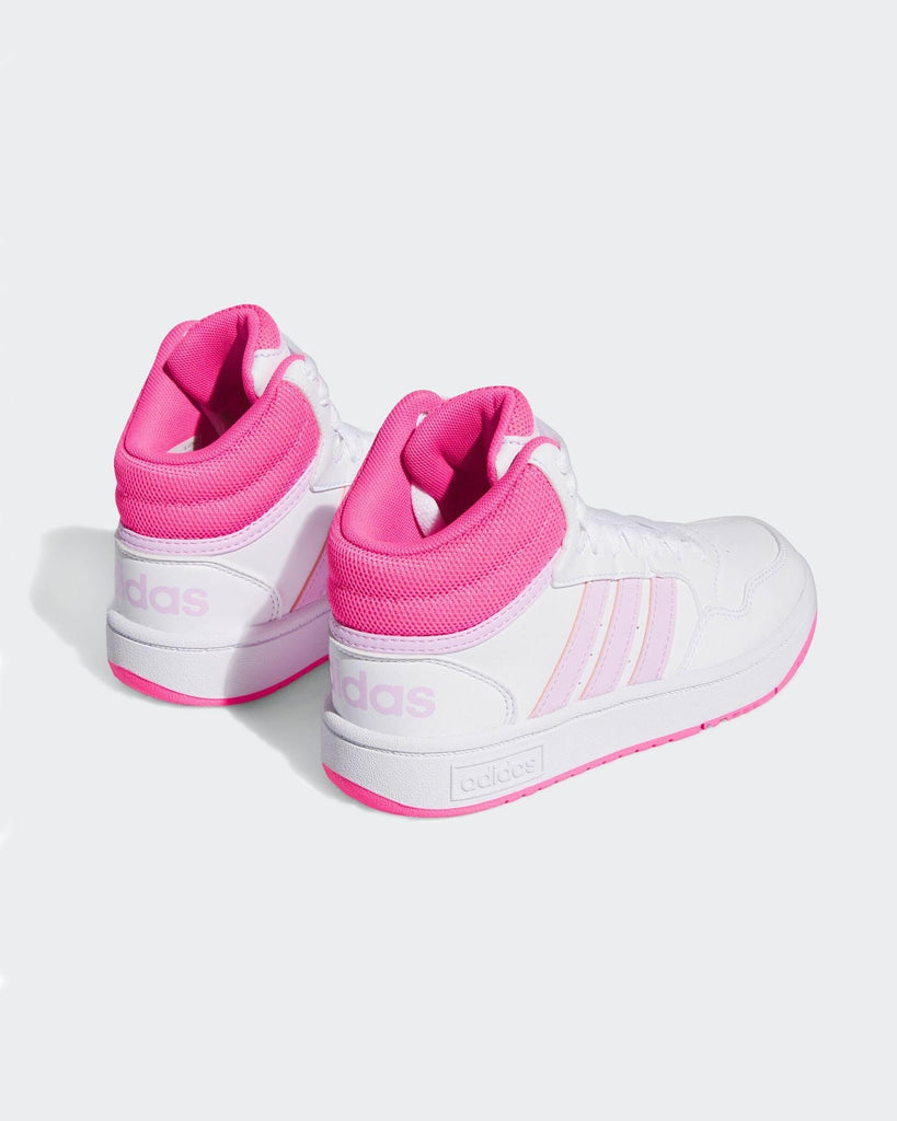 ADIDAS HOOPS 3.0 MID K     FTWWHT/ORCFUS/LUCPNK