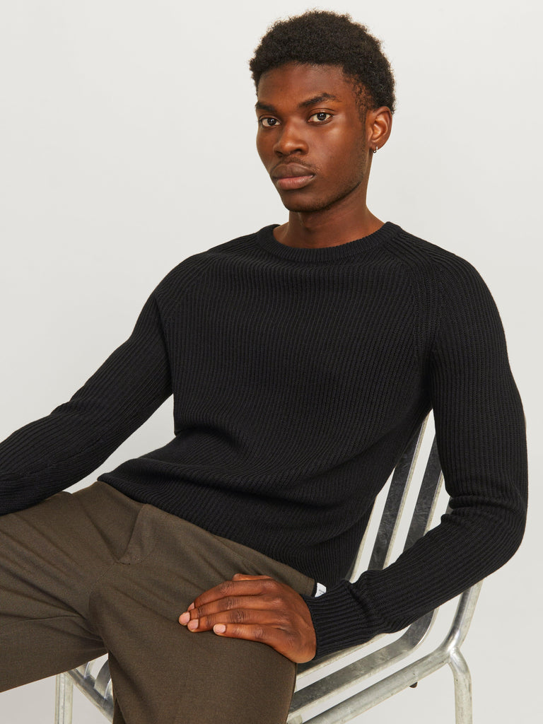 JACK AND JONES JJPANNEL KNIT CREW NECK AW24