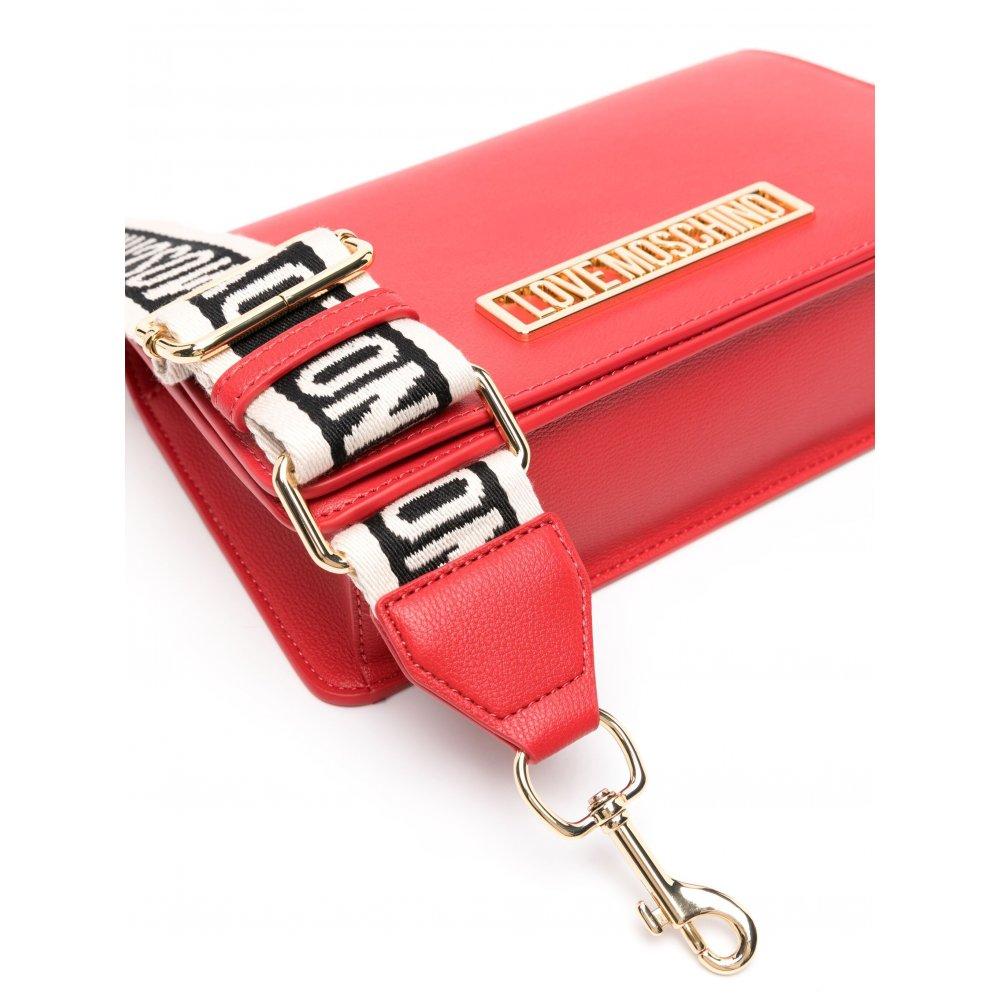 LOVE MOSCHINO BORSA CALF NATURAL GRAIN ROSSO
