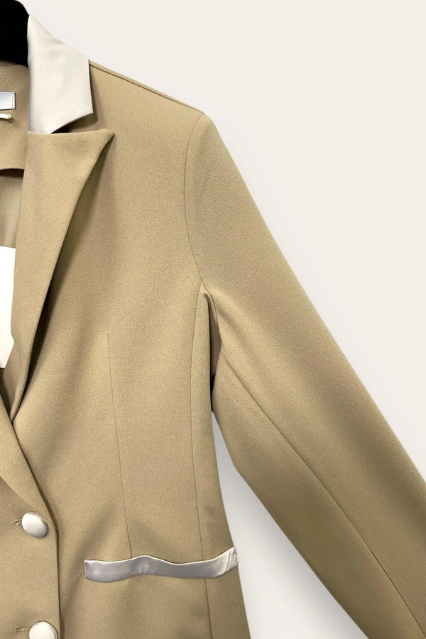 LOVEme Giacca doppio petto con inserti in raso