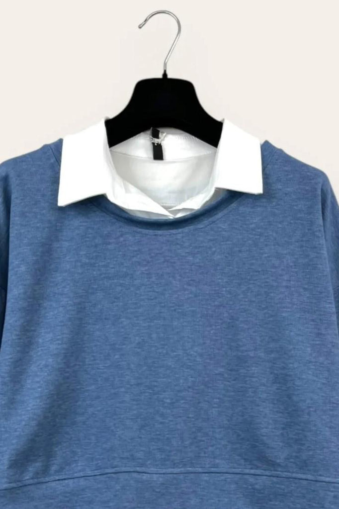 LOVEme Felpa con inserti a camicia