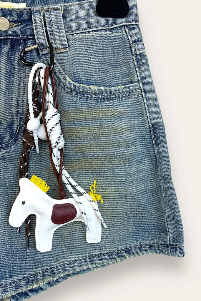 LOVEme Short effetto vintage con portachiavi