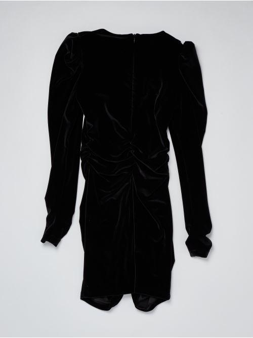 ELISABETTA FRANCHI La Mia Bambina ABITO IN VELLUTO STRETCH CON APPLICAZIONE STRASS NERO