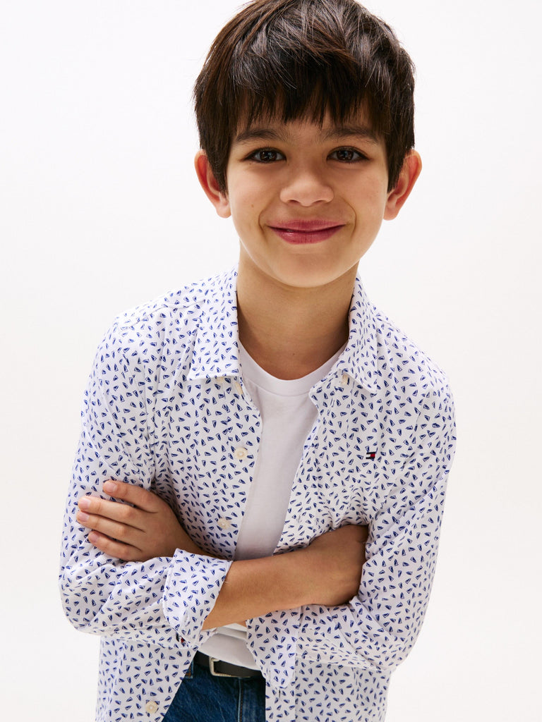 TOMMY HILFIGER ALL OVER MINI PRINT SHIRT LS