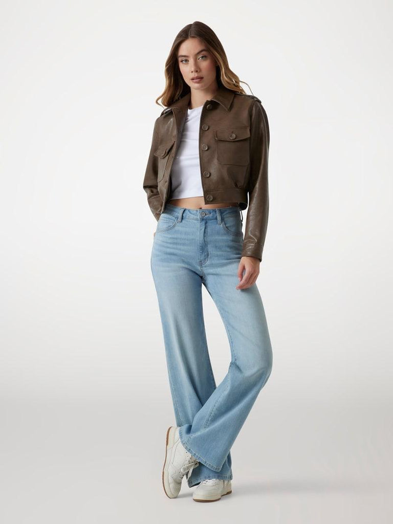 GUESS DORA PU CROPPED JACKET
