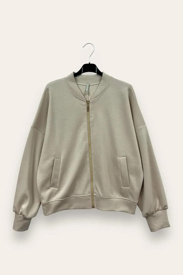 LOVEme Felpa bomber in scuba, zip e tasche
