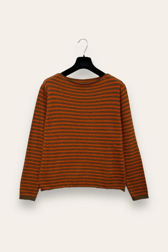 LOVEme Maglia a scatola misto lana cashmere, a righe