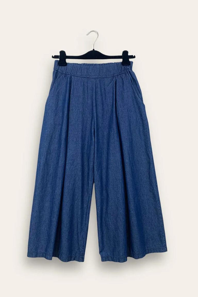 LOVEme Pantalone a palazzo in jeans chambray