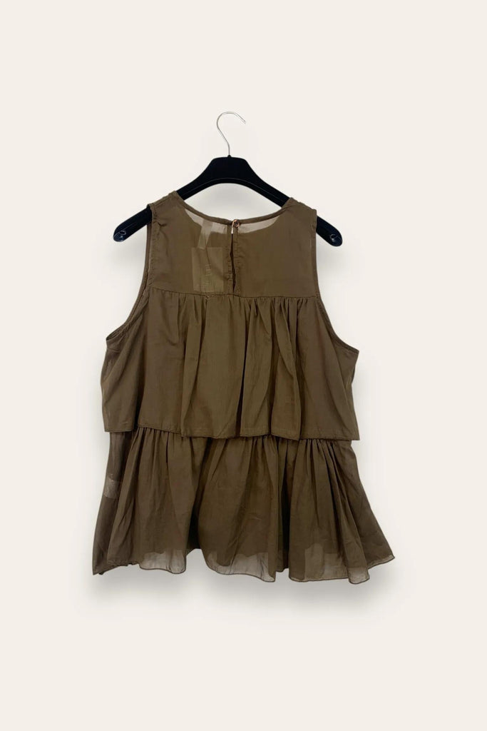 LOVEme Canotta a balze con bottone dietro