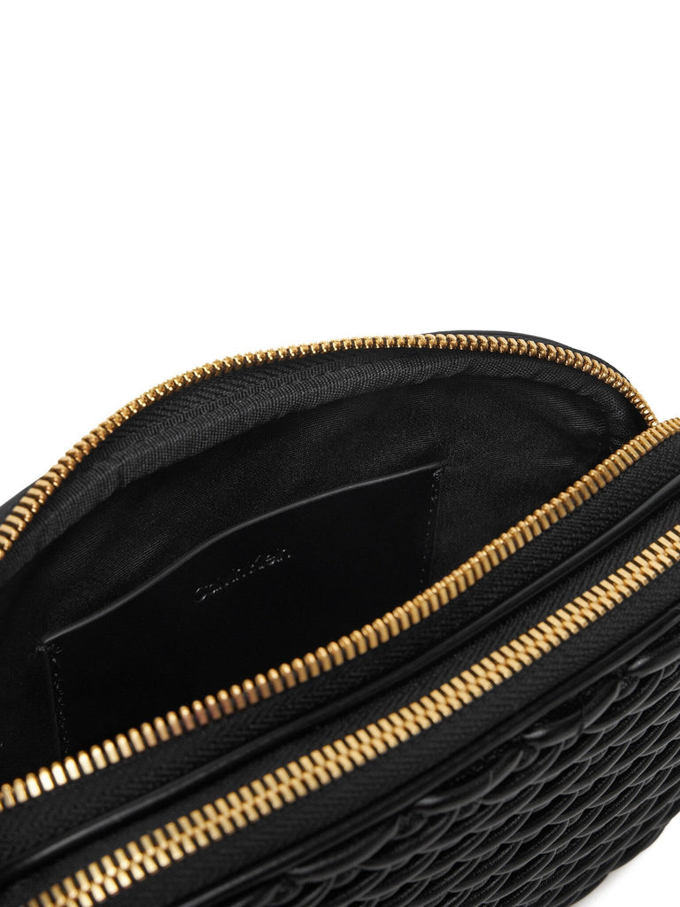 CALVIN KLEIN PLEATED DOUBLE ZIP CAMER?A BAG