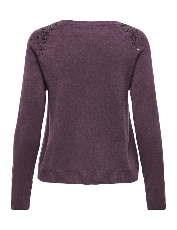 ONLY ONLSTARRY LS SEQUIN O-NECK KNT