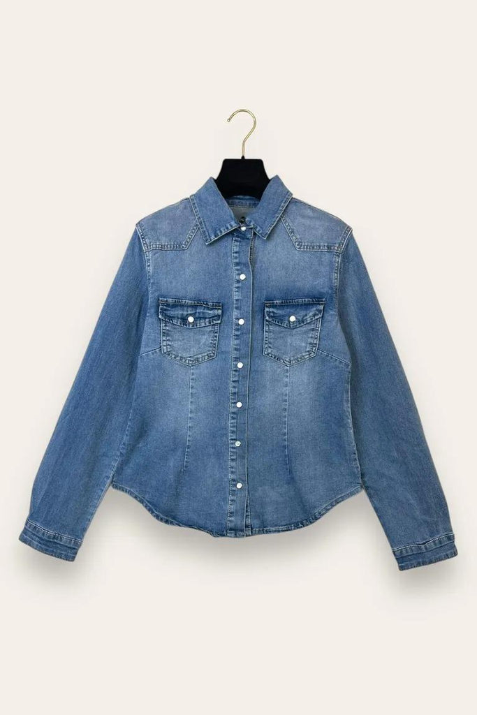 LOVEme Camicia in jeans con bottoni poussoir