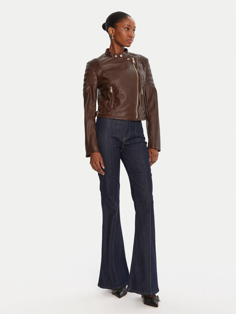 GUESS JEANNINE PU STITCHED JACKET