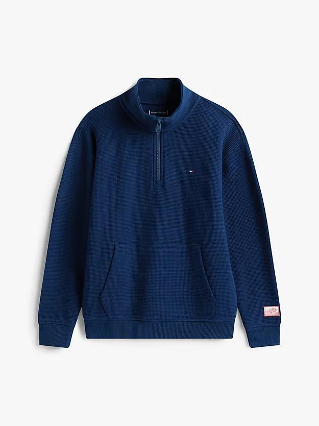 TOMMY HILFIGER TEXTURE HALF ZIP SWEATSHIRT
