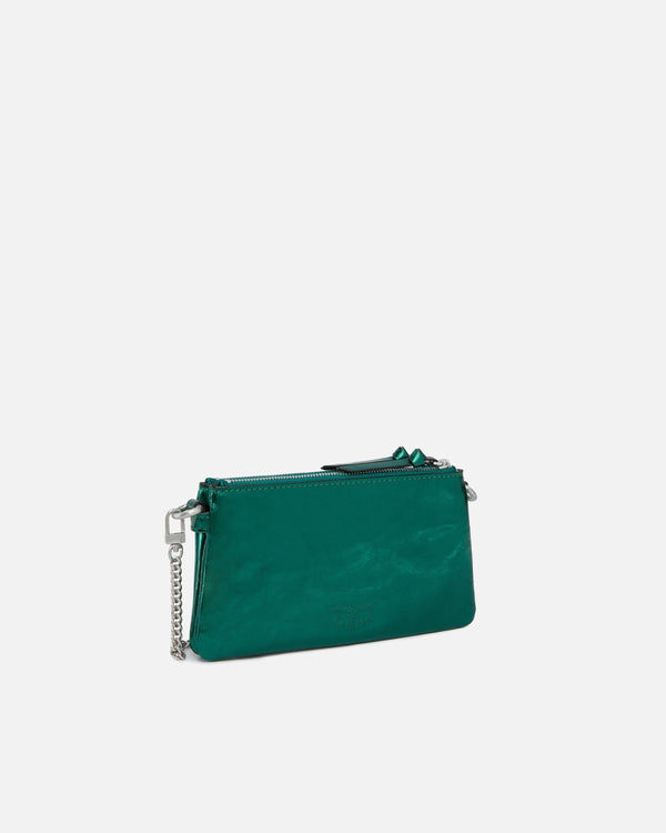 PINKO DOUBLE MINI USED METALLIC LEAT