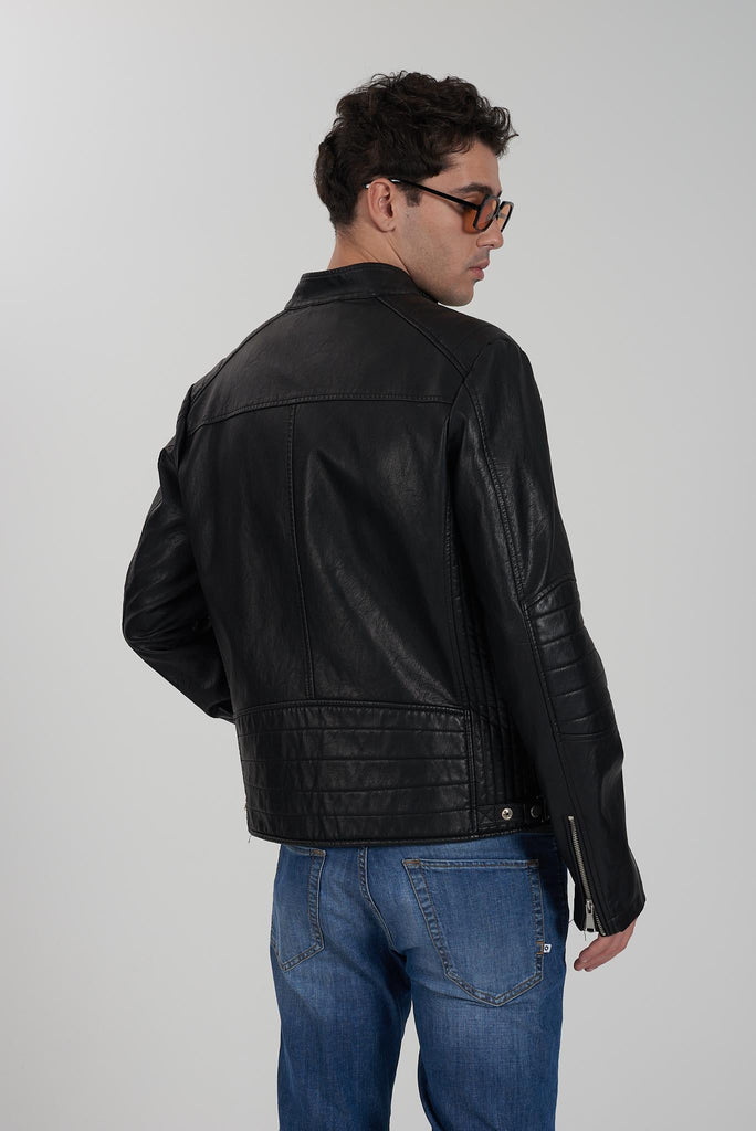 YES ZEE GIUBBINO UOMO IN PU TIPO BIKER