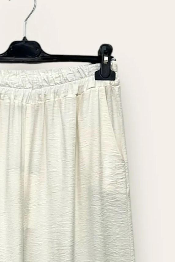 LOVEme Pantalone a palazzo in viscosa goffrata