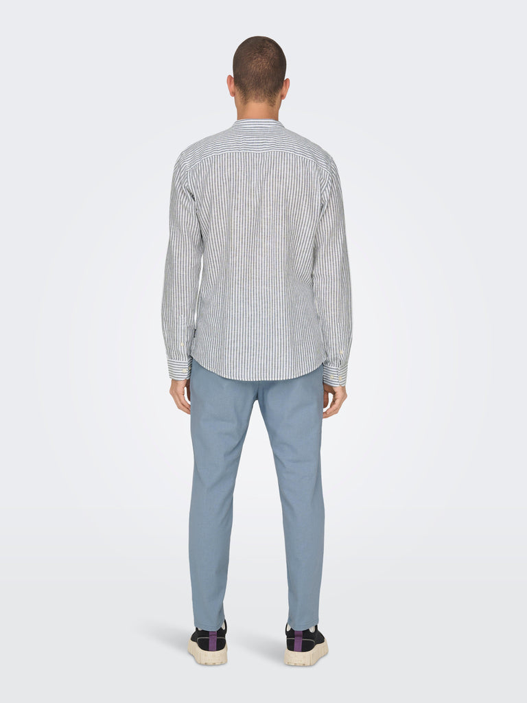 ONLY&SONS ONSCAIDEN LIFE LS MAO STRIPE LINEN NOOS